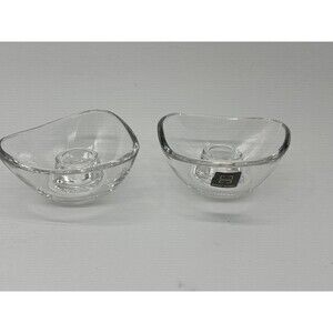 Marc Aurel Lead Crystal Candle Holders Set Of 2 Clear Germany Decor